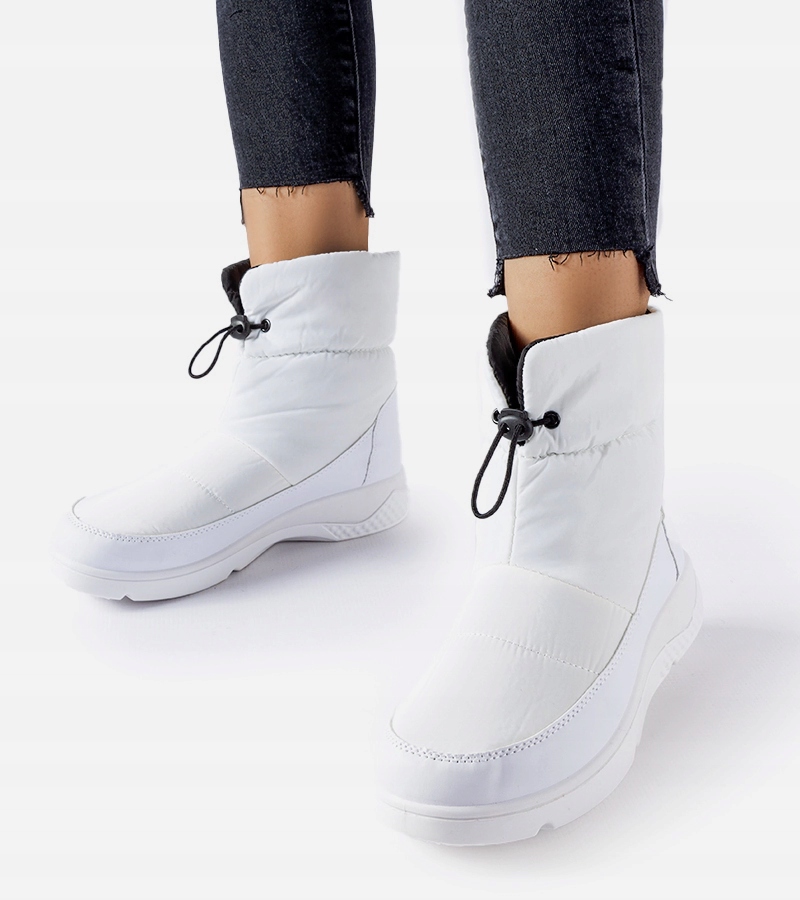 Białe damskie ocieplane śniegowce 25619 rozmiar 41