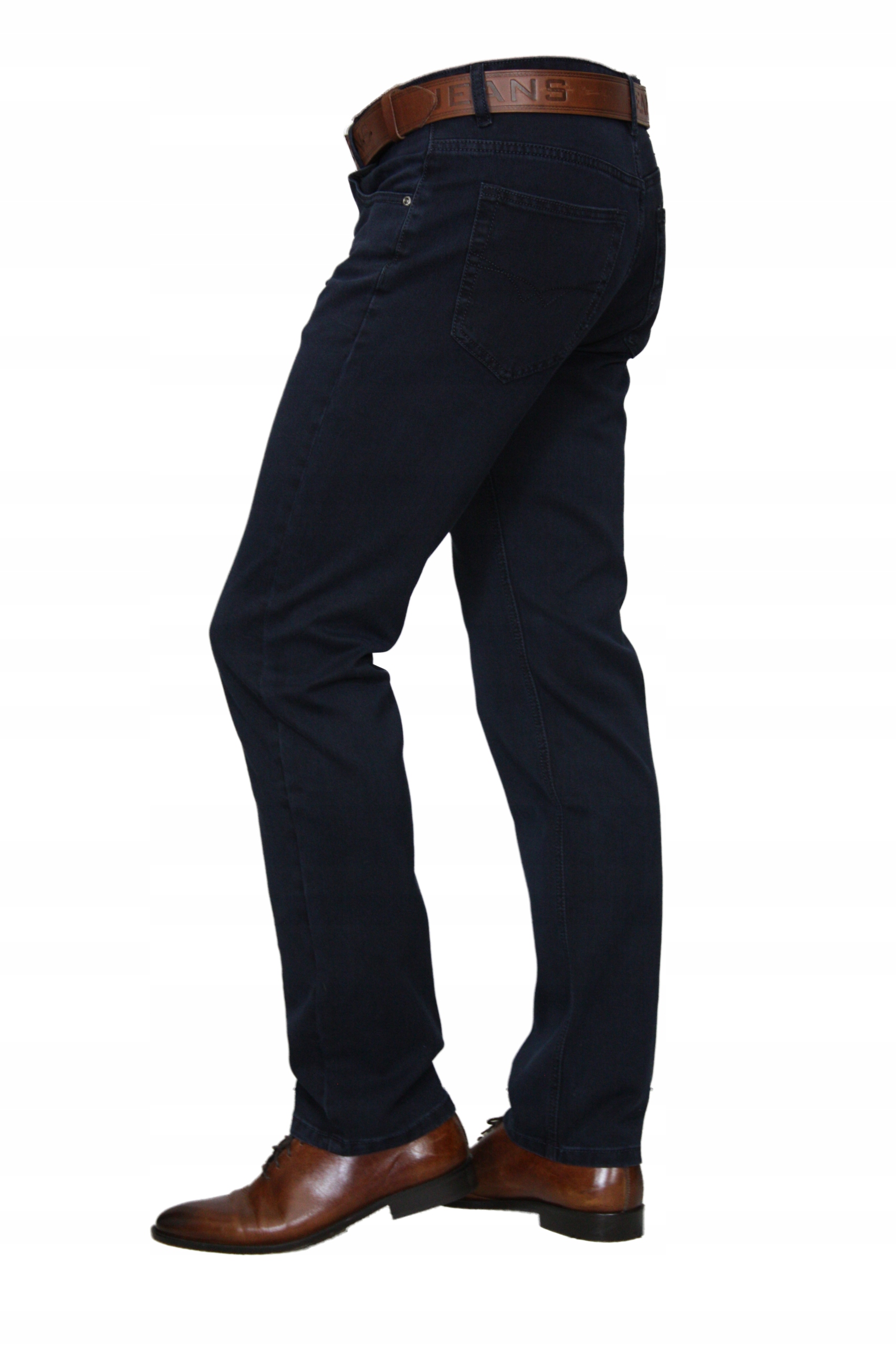 SPODNIE MĘSKIE BIGMAN GRAFITOWE-GRANATOWE W38 L30 PAS 100-102 Rozmiar 38/30