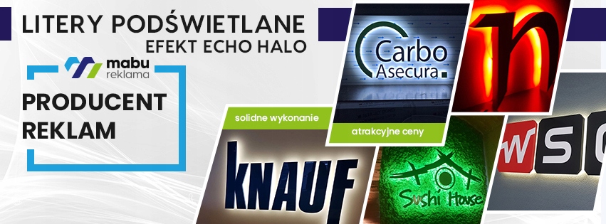 Litery Logo Echo Halo Podświetlane LED Reklama LED Rodzaj jednostronny