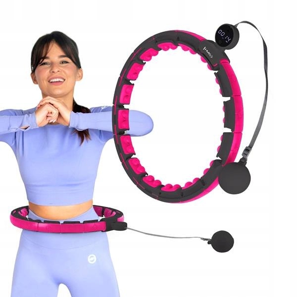 HHM16 Hula Hoop Černá/ Pink S Magnety A Závažím Počítadlo Hms