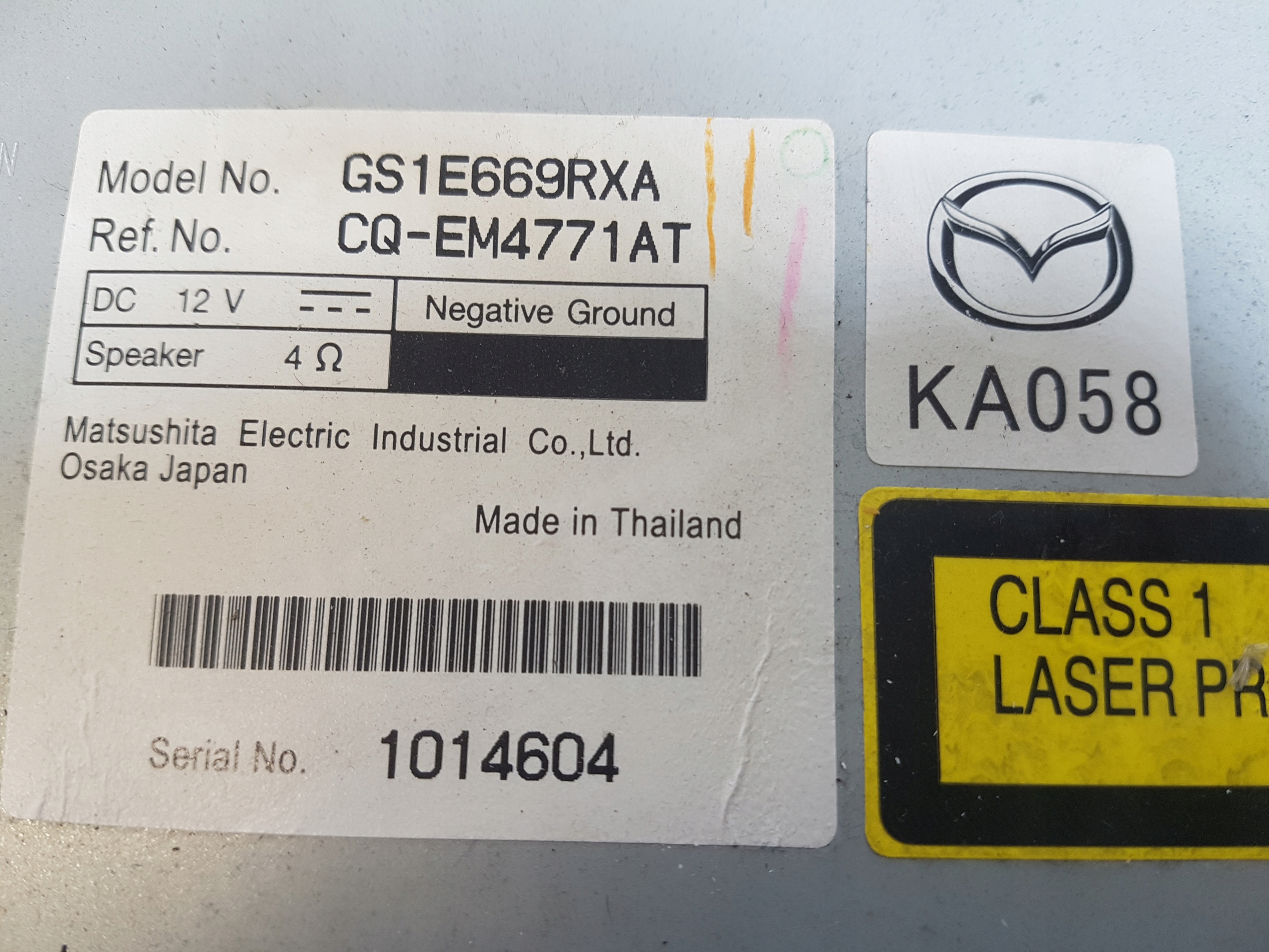 RADIO FABRYCZNE MAZDA 6 GH GS1E669RXA