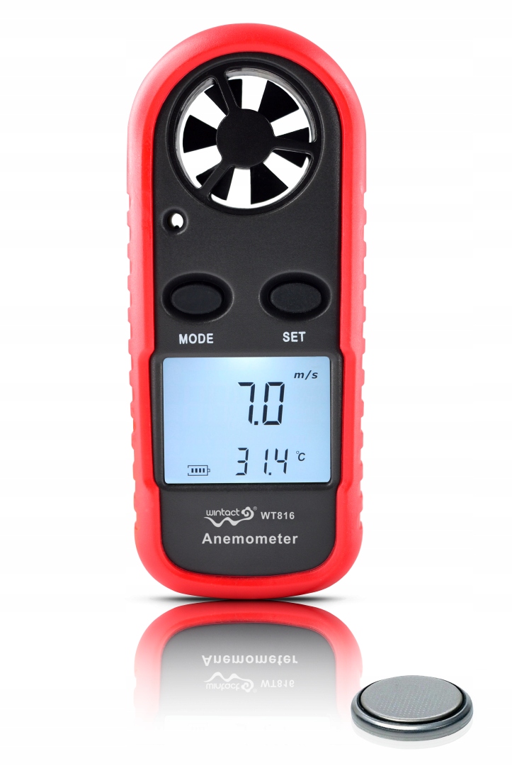 ANEMOMETR WIATROMIERZ MIERNIK WIATRU TEMPERATURY POMIAR PRĘDKOŚCI POWIETRZA Stan opakowania oryginalne