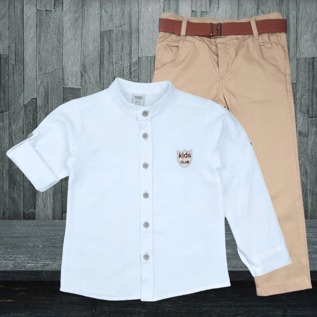 GARNITUR WIZYTOWY KOSZULA STÓJKA SPODIE PASEK 122 Materiał dominujący bawełna