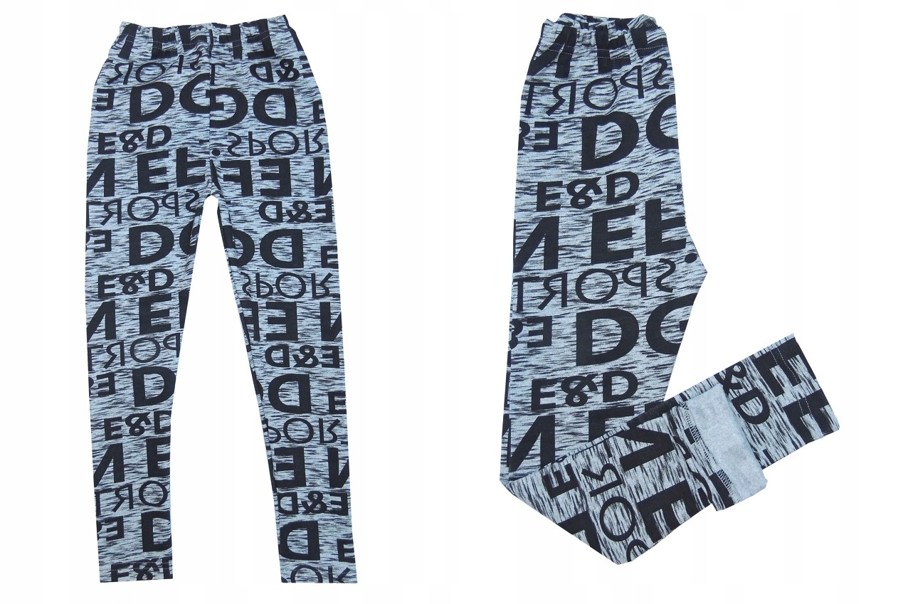 

legginsy getry Grube ocieplane litery czarne 104