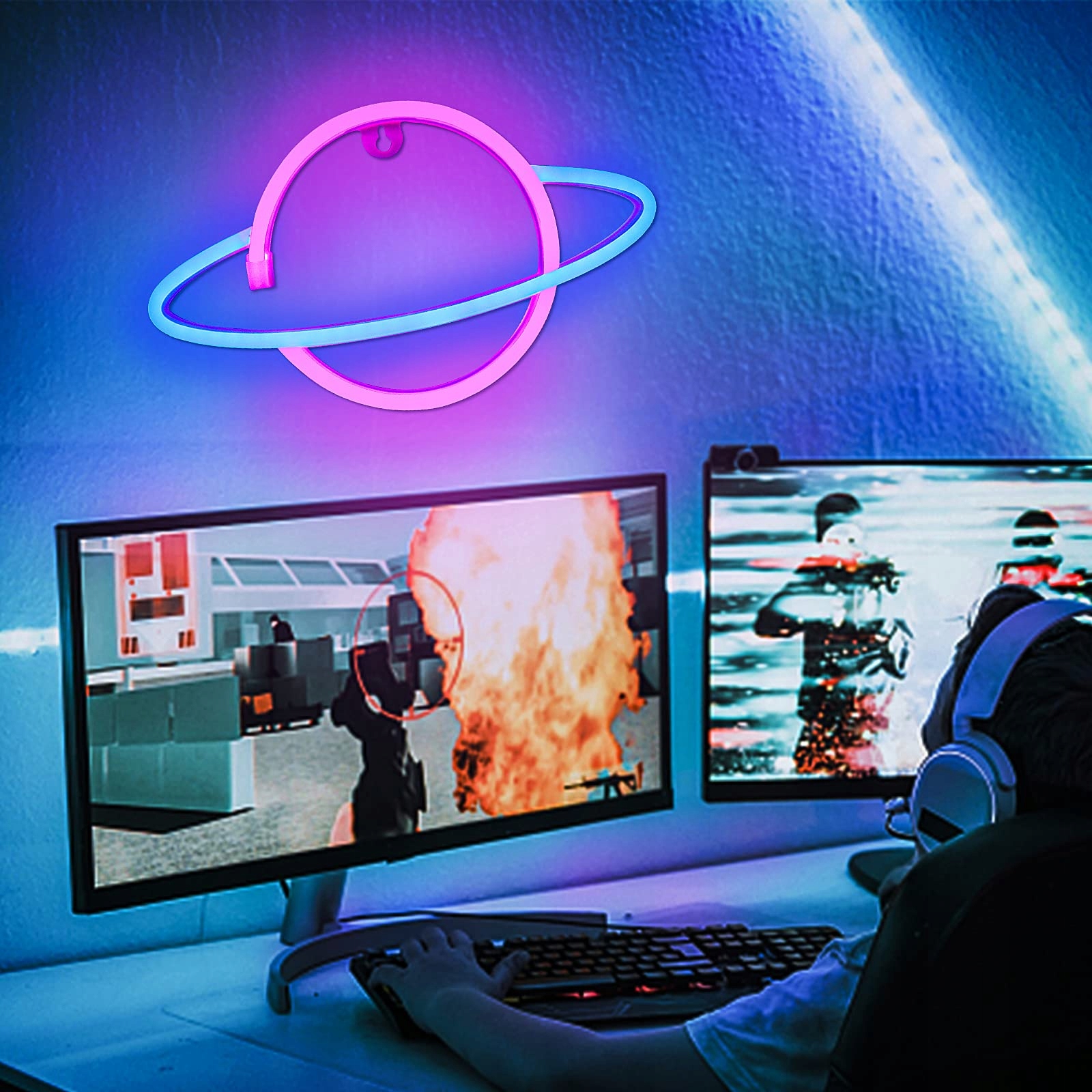 Lampa Neon LED na ścianę Lampka nocna Planeta Jupiter USB 5V SuperLED Rodzaj gwintu zintegrowane źródło LED
