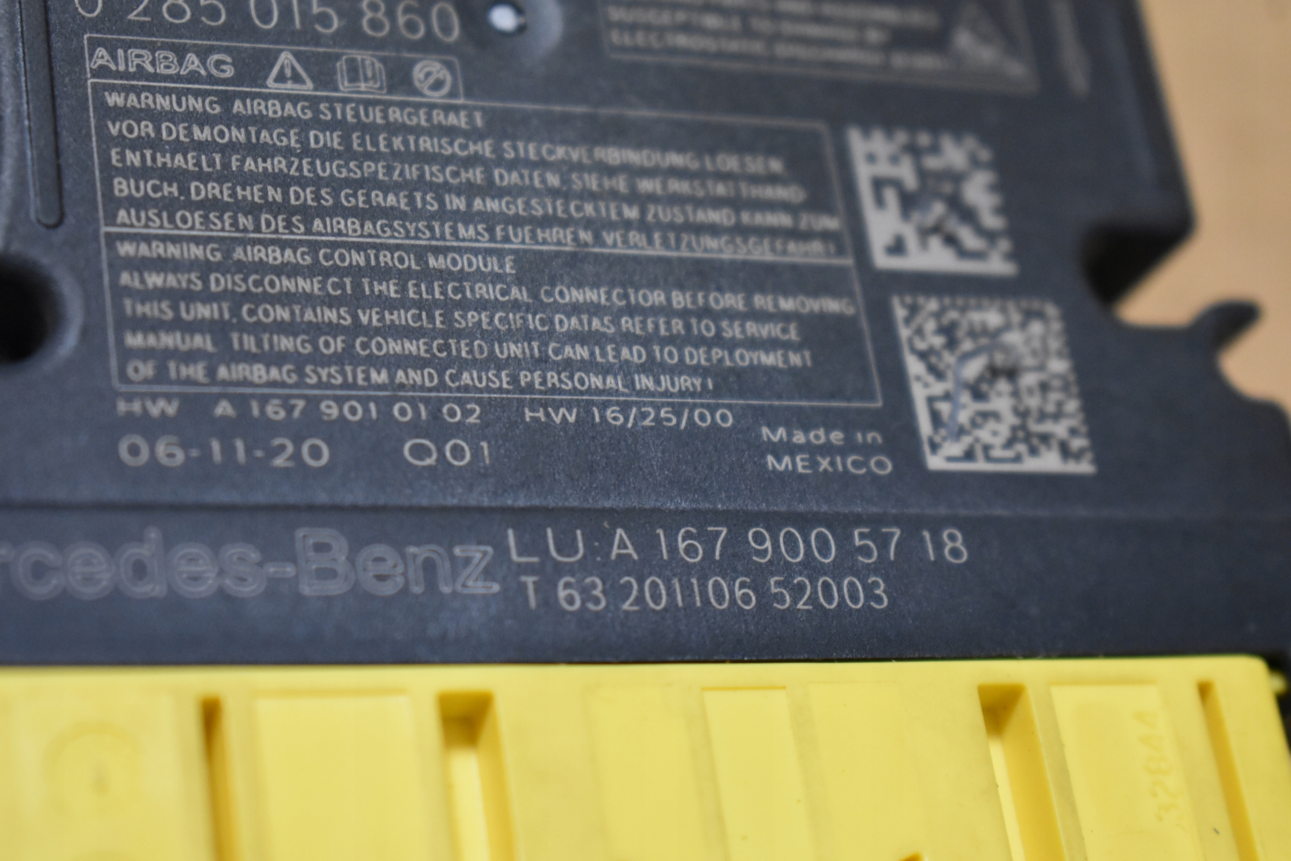 IDEALNY module control unit airbag MERCEDES W167 1 9