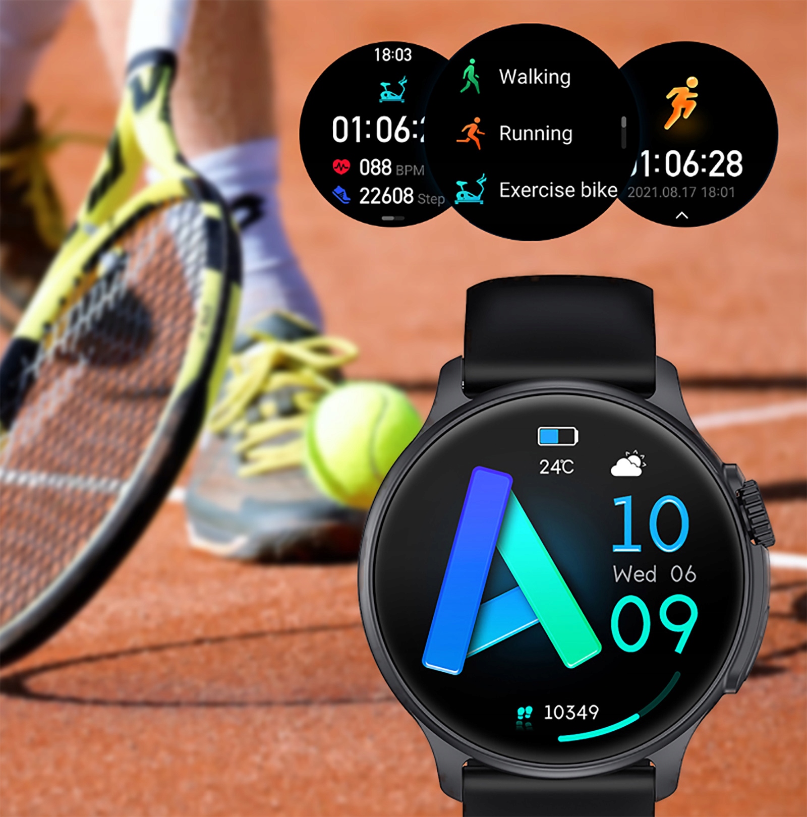 Zegarek SMARTWATCH Rubicon ROZMOWY MENU PL KROKI AMOLED ALWAYS ON DISPLAY Typ naręczny
