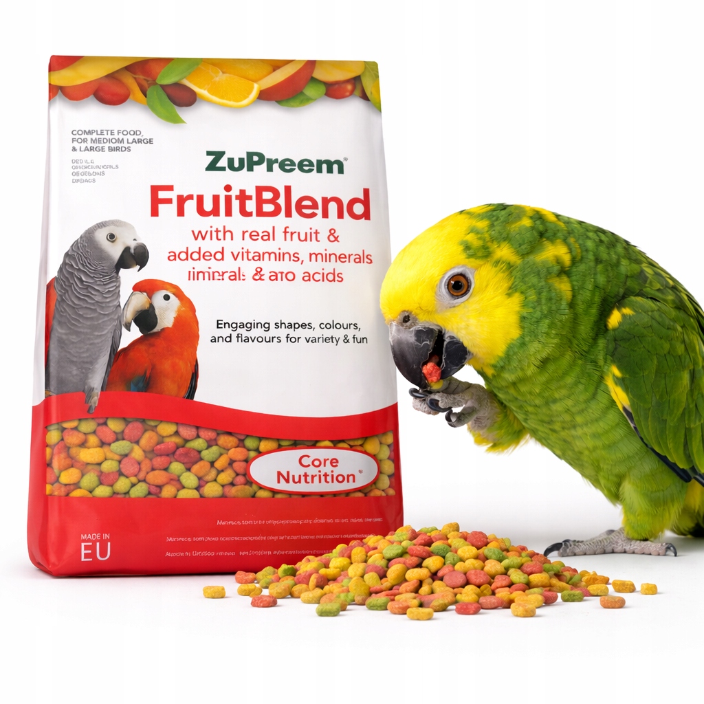 ZuPreem FruitBlend – Celoroční granule pro velké papoušky Ovocné 1,5 kg