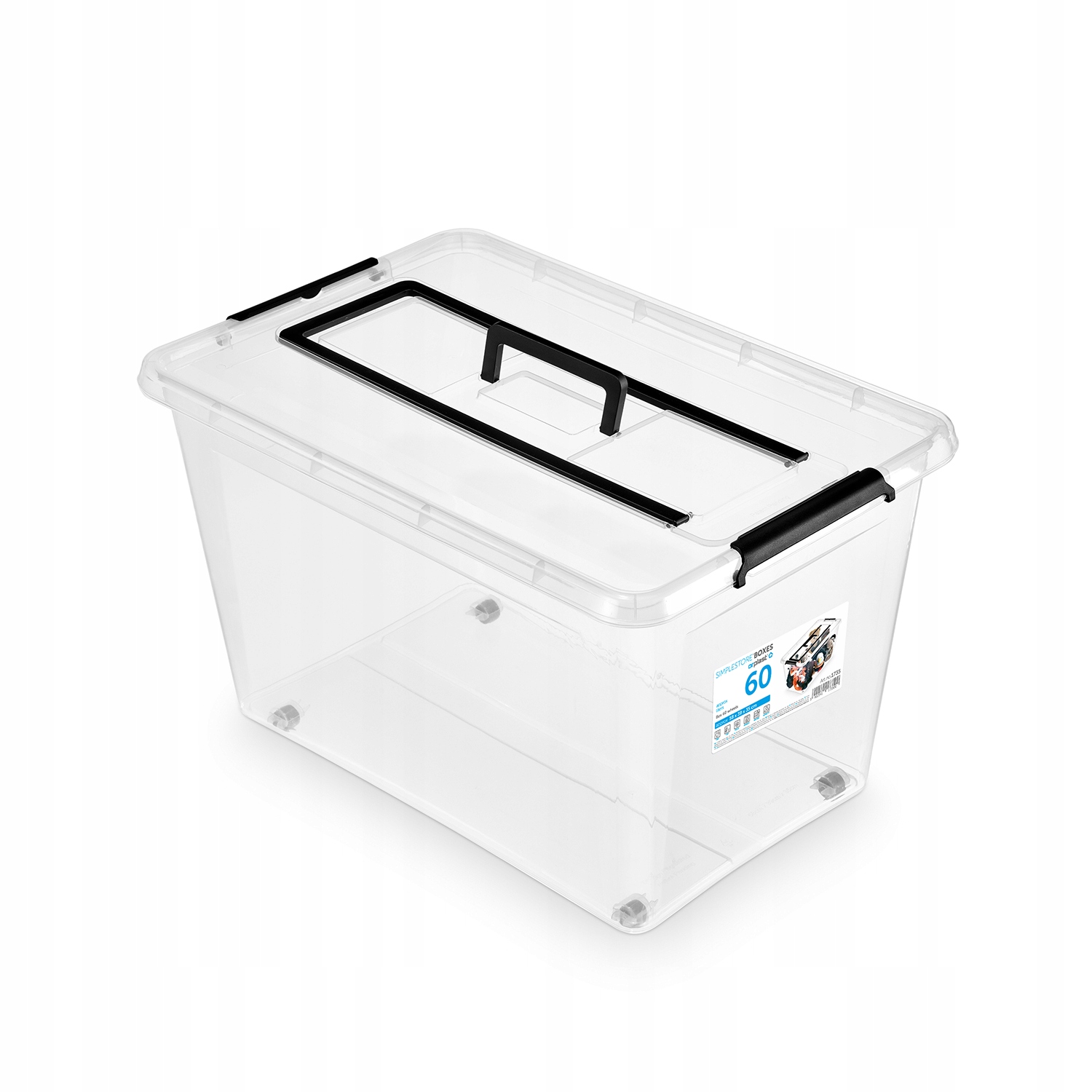 Pojemnik z pokrywą i rączką SimpleStore 60l moxom