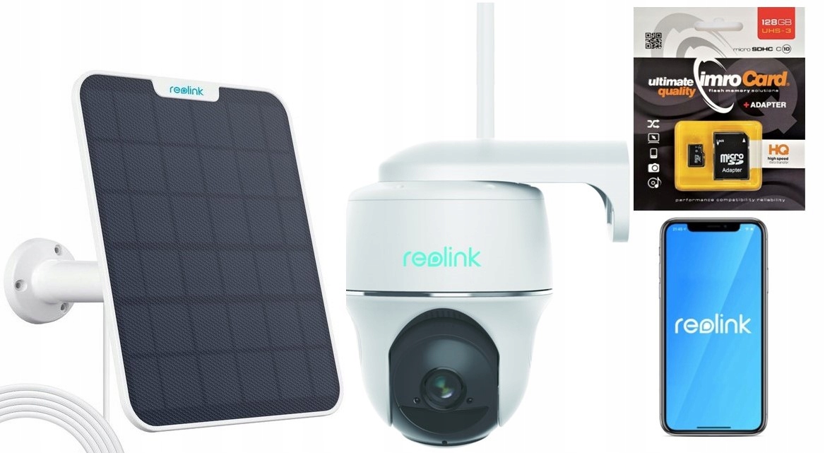 Kamera Reolink Argus B430 5MP batéria Solárny Panel Karta 128GB