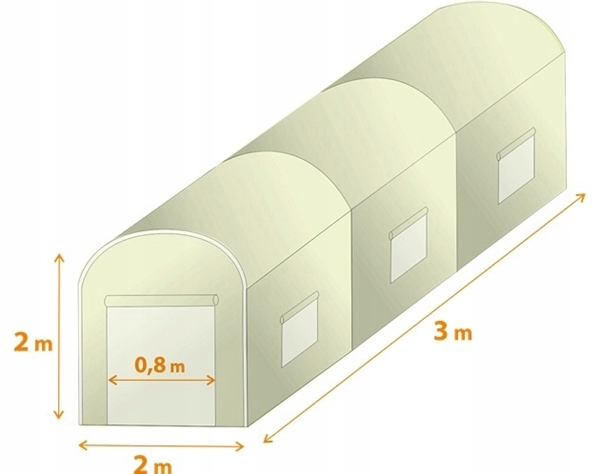 TUNEL FOLIOWY Ogrodowy Szklarnia Folia 2x3 6m2 EAN (GTIN) 6900111914330