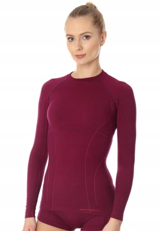 Koszulka Damska Brubeck Active Wool Ls śliwkowa L