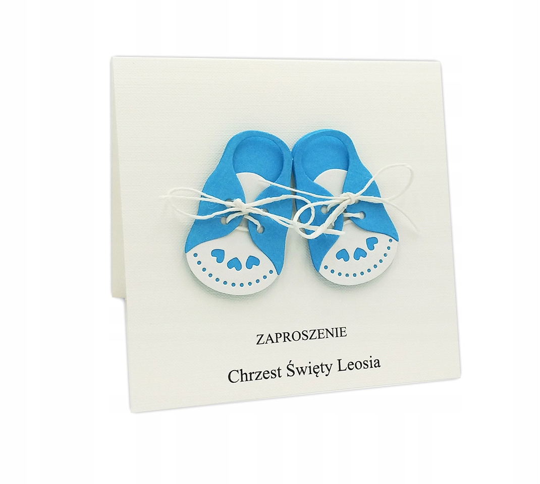 zaproszenia na chrzest roczek urodziny buciki