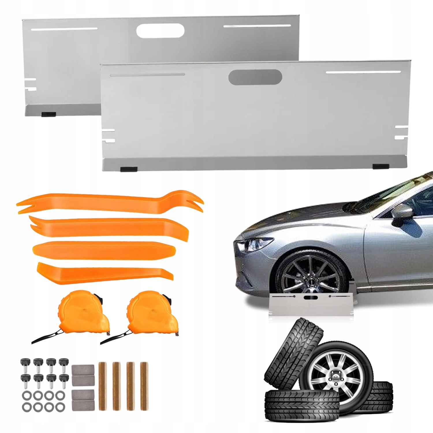 PŁYTY DO USTAWIANIA KÓŁ ZE STALI NIERDZEWNEJ Z DWIEMA TAŚMAMI POMIAROWYMI