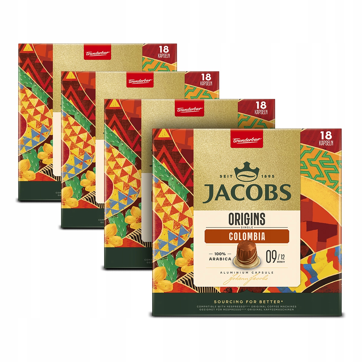 Kapsułki Jacobs Origins Colombia do Nespresso(r)* arabica 4x 18 szt zestaw