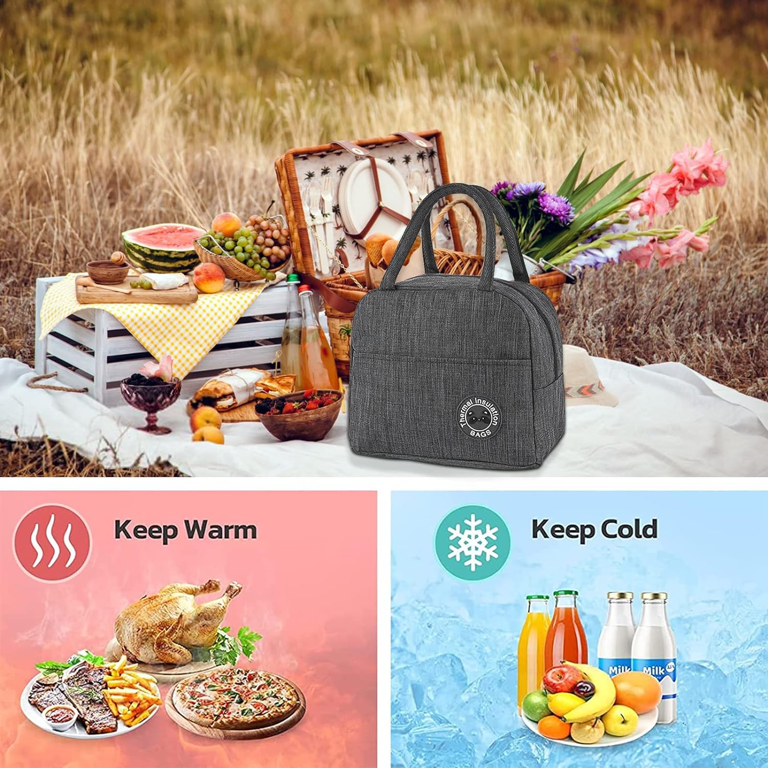 TORBA LUNCHBOX PIKNIKOWA NA ŚNIADANIE TERMICZNA IZOLACYJNA ŚNIADANIOWA Rodzaj torba termiczna