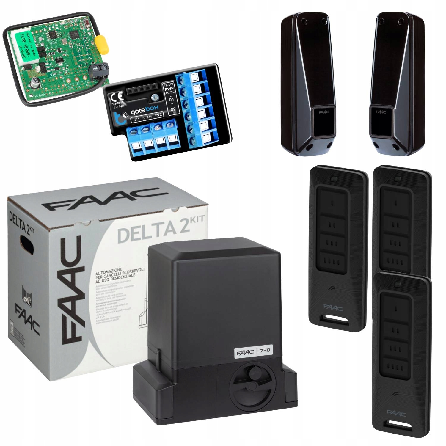 Faac DELTA2+ Moduł WiFi Pilot XT4FDS 3szt napęd bramy przesuwnej