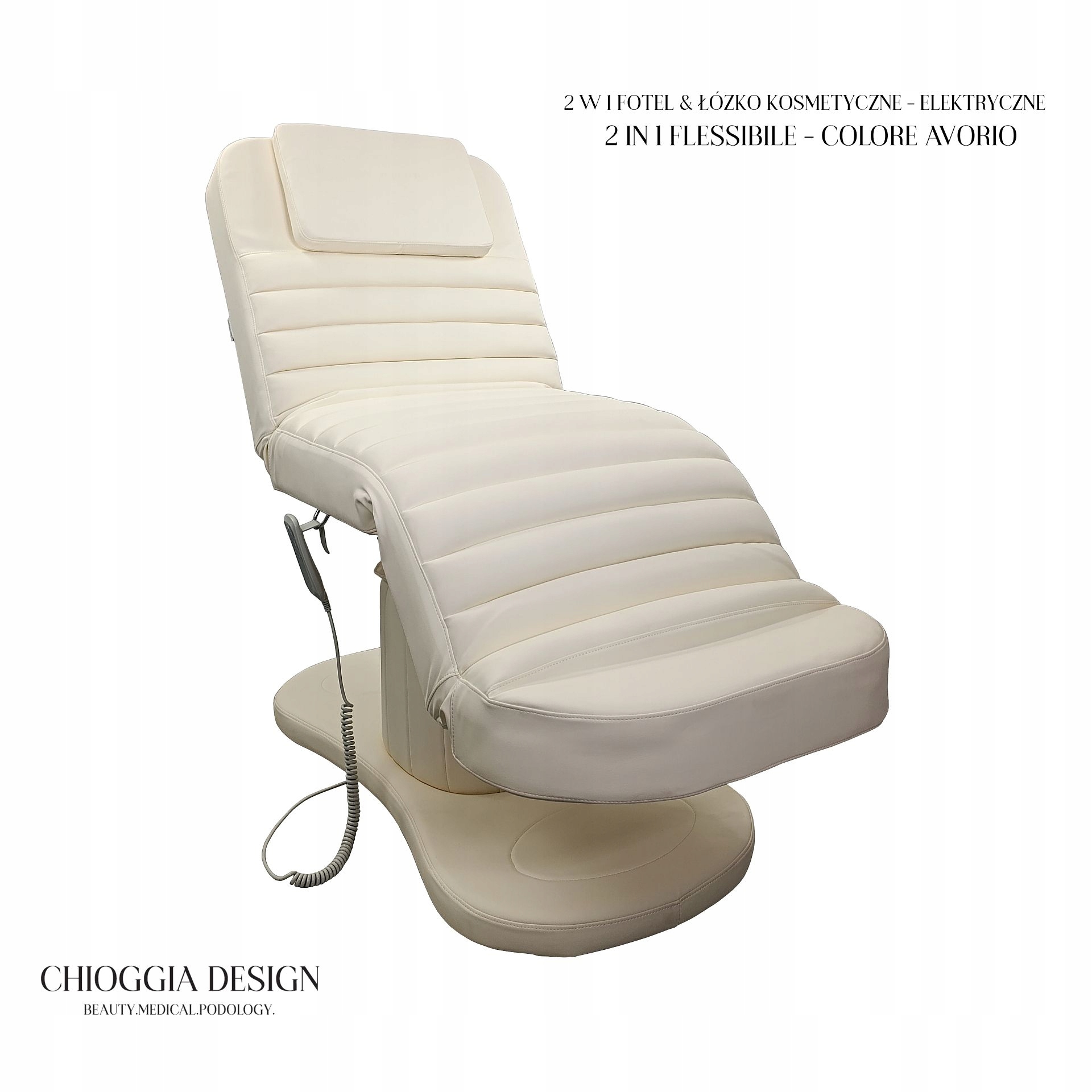 Chioggia Design 2v1 Křeslo Elektrická kosmetická postel Flessibile Avorio