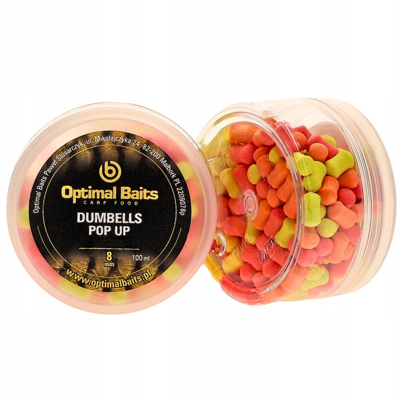 Dumbells Pop Up SKISŁE MASŁO 8mm Przynęta Method Feeder Optimal Baits Pojemność w ofercie 0.1 l