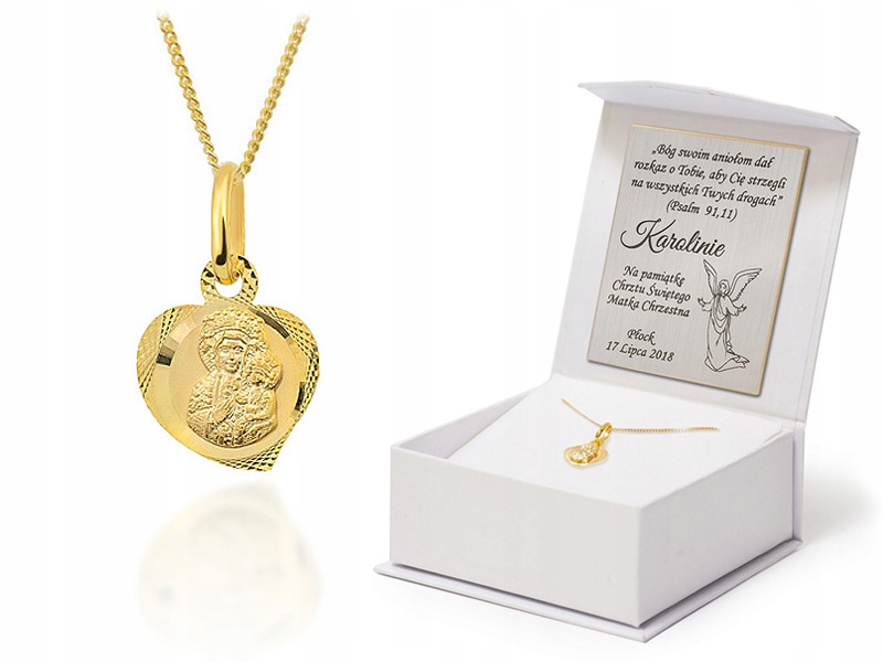 Řetízek Řetízek 585 s Matkou Boží V Srdci Gravírování