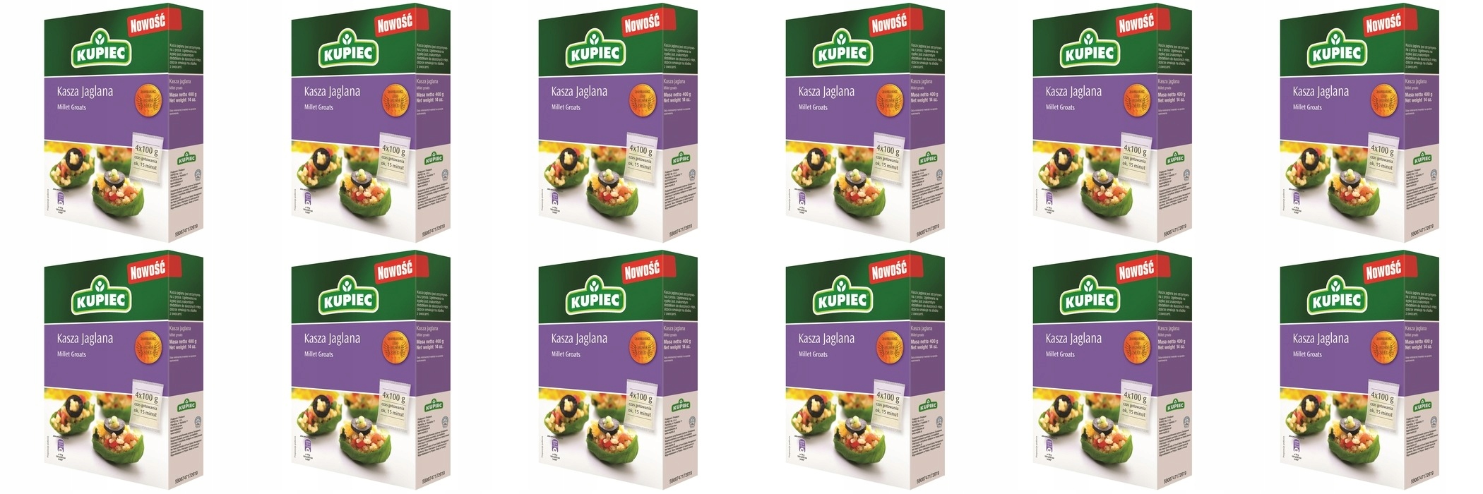 Levně 12 x 400 g Kupiec Jáhlová kaše Karton