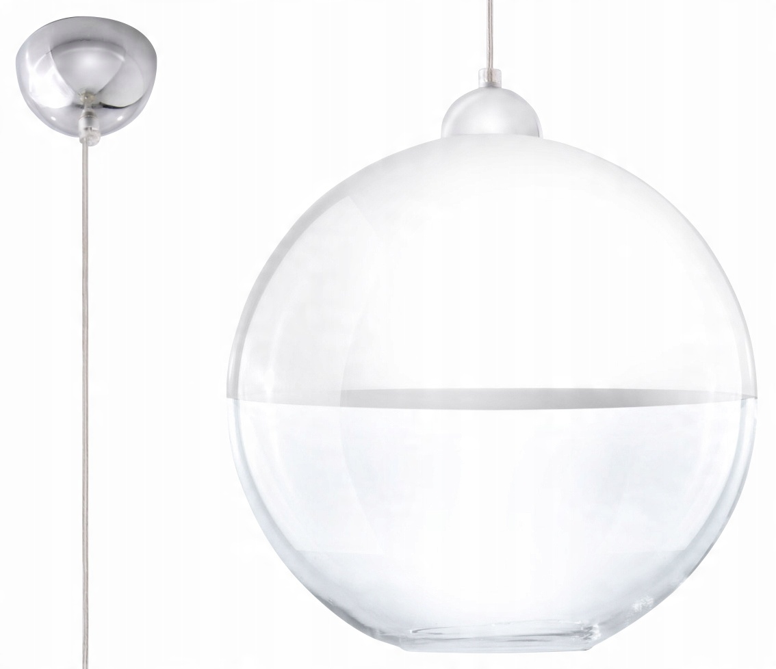 

Lampa wisząca Gino biała kula szkło E27