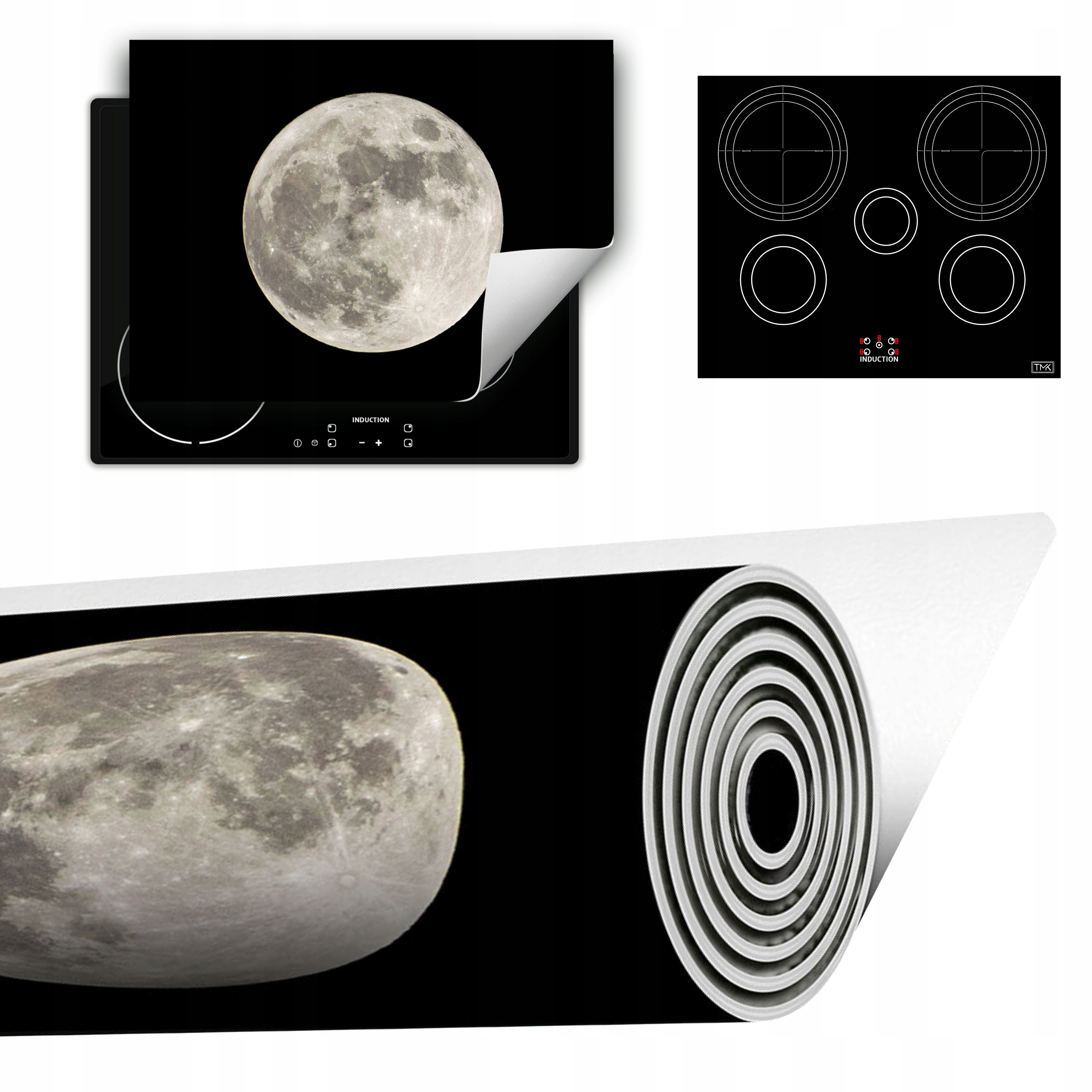 Vinylová Podložka Do Kuchyně Více Místa 70x52 černá měsíc