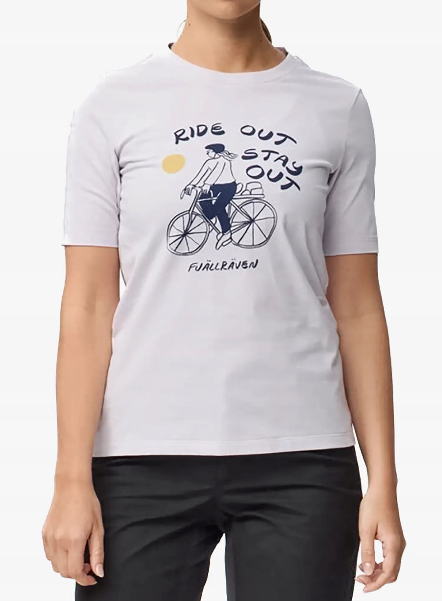 Koszulka bawełniana damska Fjallraven Hoja Ivag T-shirt lavender mist M