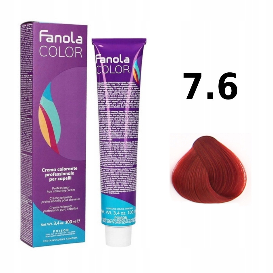 FANOLA CREMA COLORE 100ml farba do włosów nr 7.6