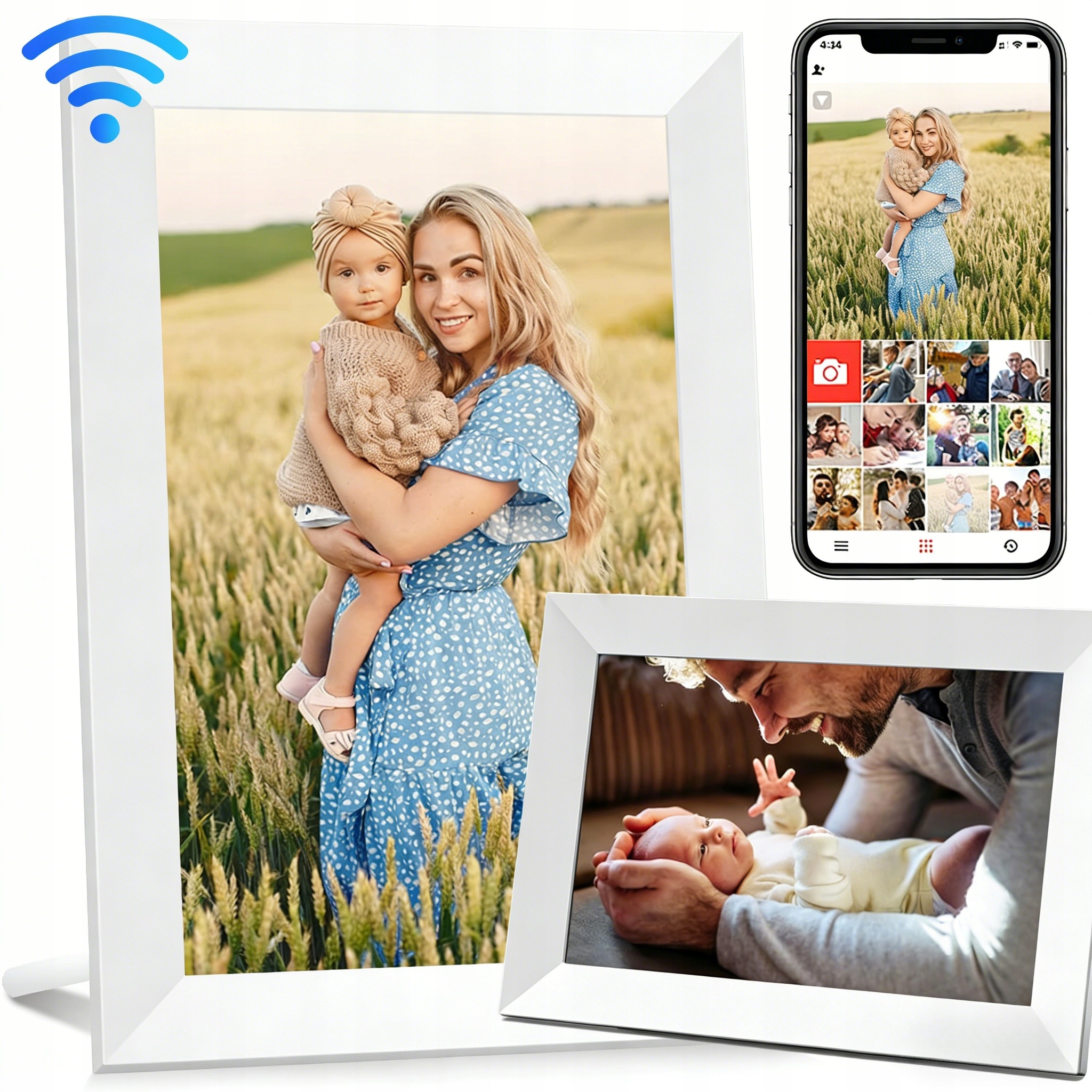 Digitální Rámeček Na Fotografie 10.1 Palců Dotykový Hd Ips Wifi Dárek Pro Seniora