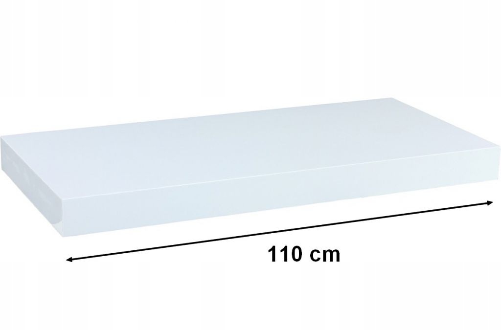 Stilista Nástěnná police Volato, 110 cm, lesklá bílá