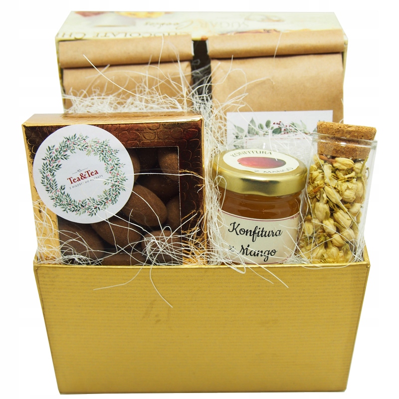 Krabička s čajem a konfiturou. Čajový čaj
