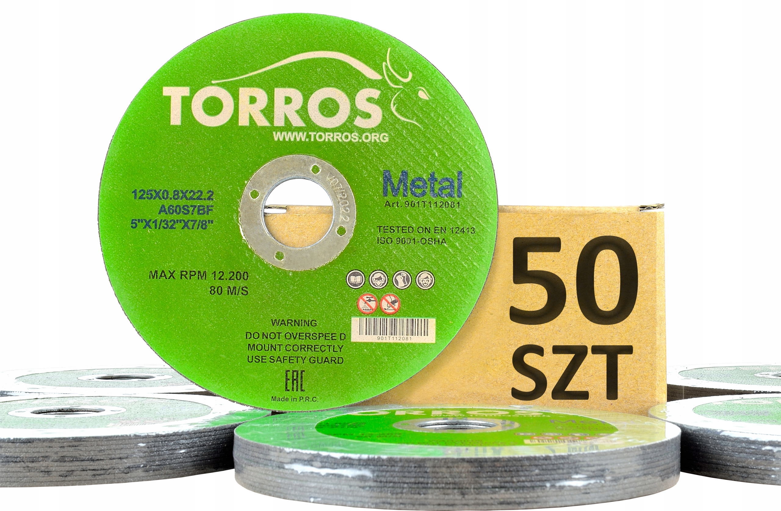 

Tarcze do cięcia metalu Torros 125x1,2x22,2 50szt