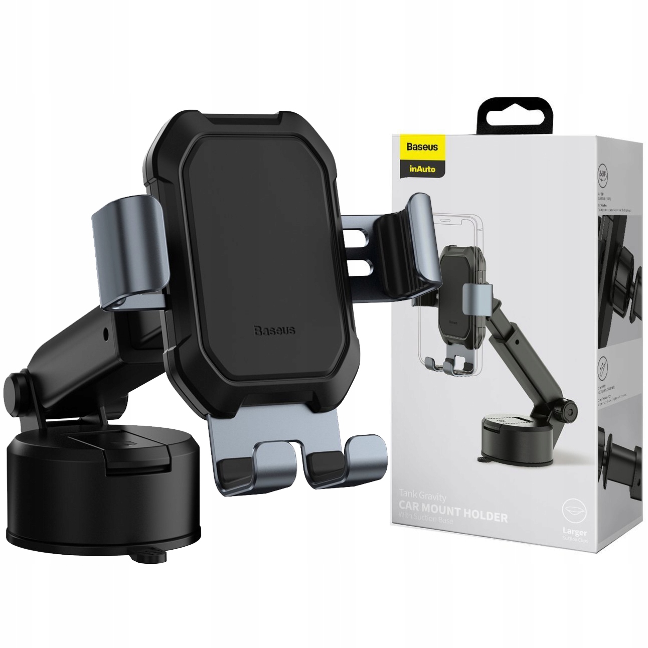 Baseus - Grawitacyjny Uchwyt na szybę kokpit deskę - Telefon WYSUWANE RAMIĘ