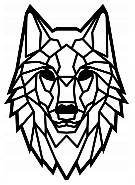 Geometrická 3D nástěnná dekorace Vlk 50 cm