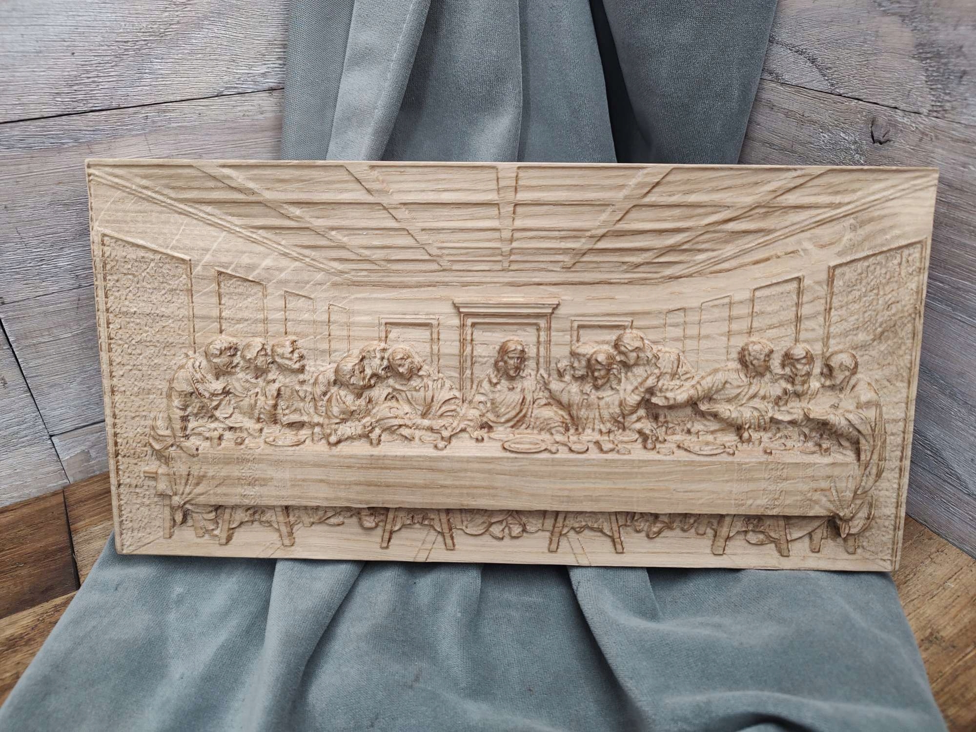 Dřevěný obraz Plácačka Poslední Večeře 30cm dubový Ježíšek dárek