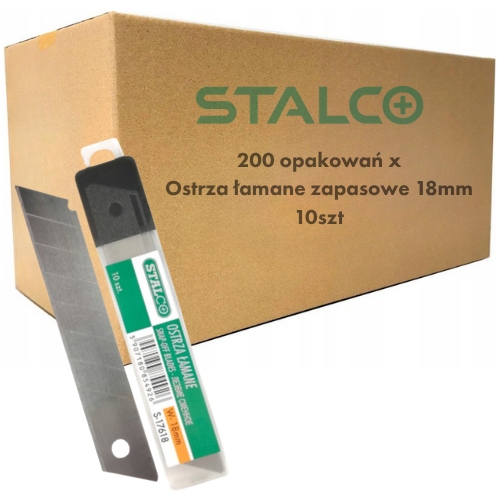 Zestaw 200x Ostrza łamane 18mm 10 sztuk Stalco Perfect S-17628 wymienne