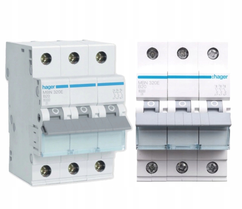 

Hager Wyłącznik nadprądowy Bezpiecznik 3P B 20A