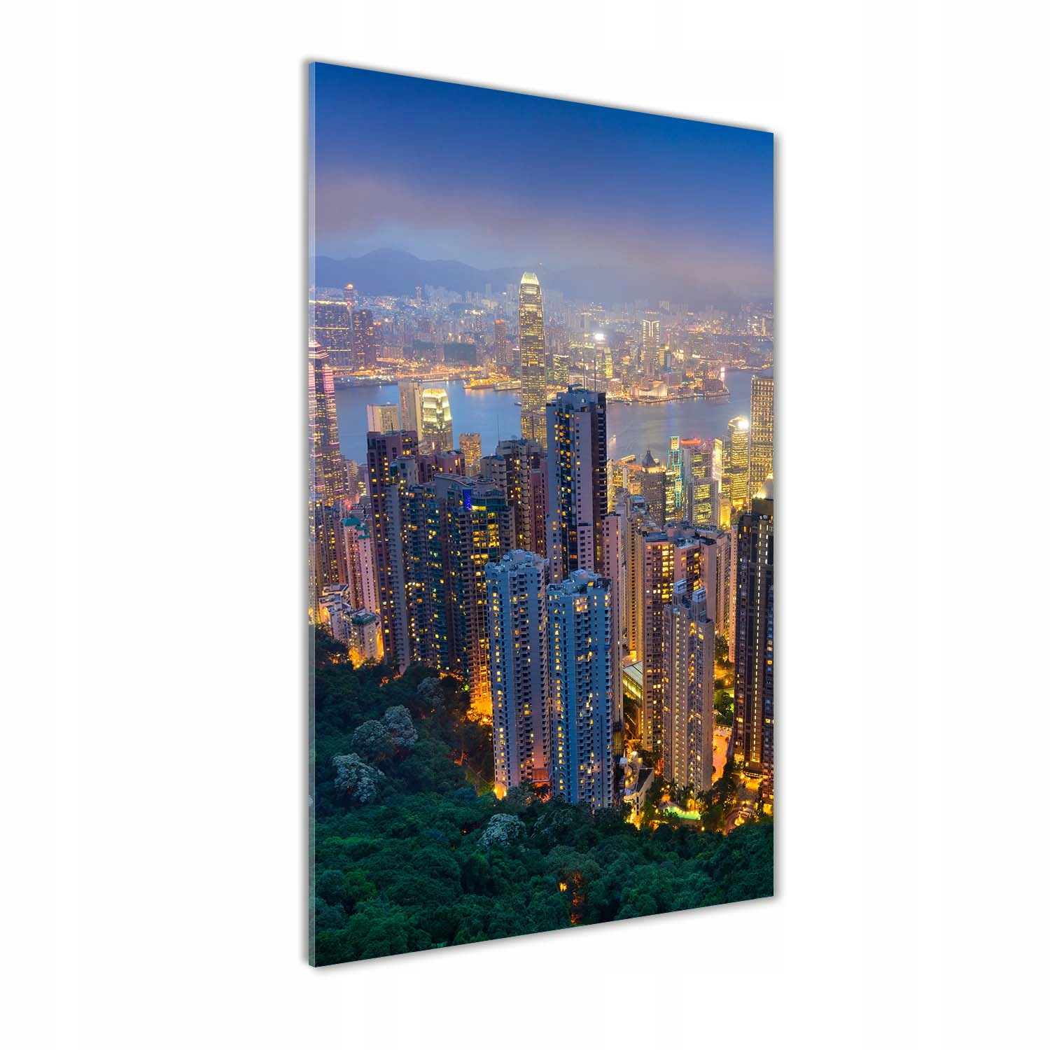 

Foto obraz szkło hartowane Hongkong nocą 50x100 cm