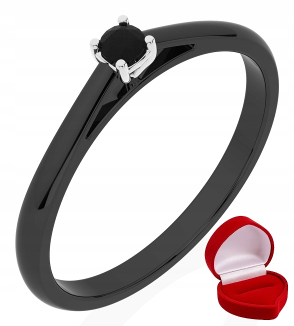 Prstýnek Vivienne, černé zlato, černý diamant 0,06 ct R28