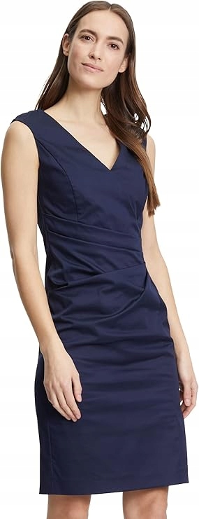 Vera Mont Tmavě Modrá Šaty Sukně S Výstřihem V 48 Jpc