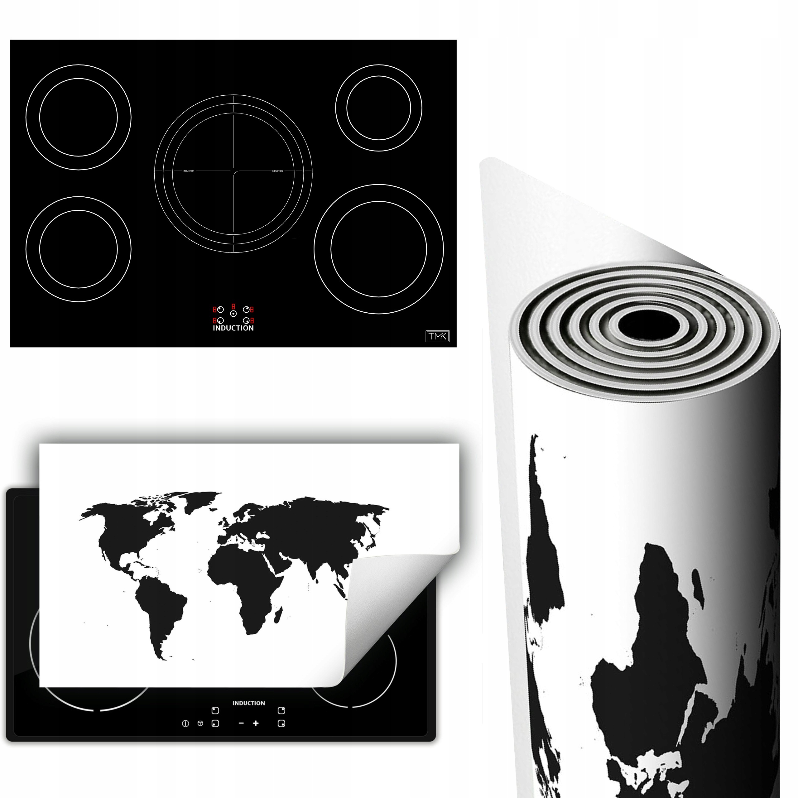 Vinylová Podložka Na Ochranu Kuchyňské Desky 90x52 černá mapa