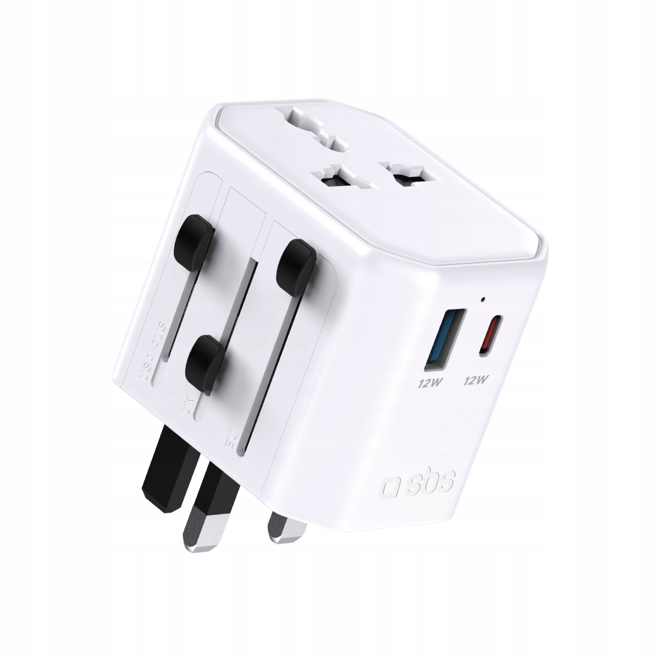Univerzálny Sieťový Cestovný Adaptér Usb-c Usb-a Eu Uk Us Aus Biely