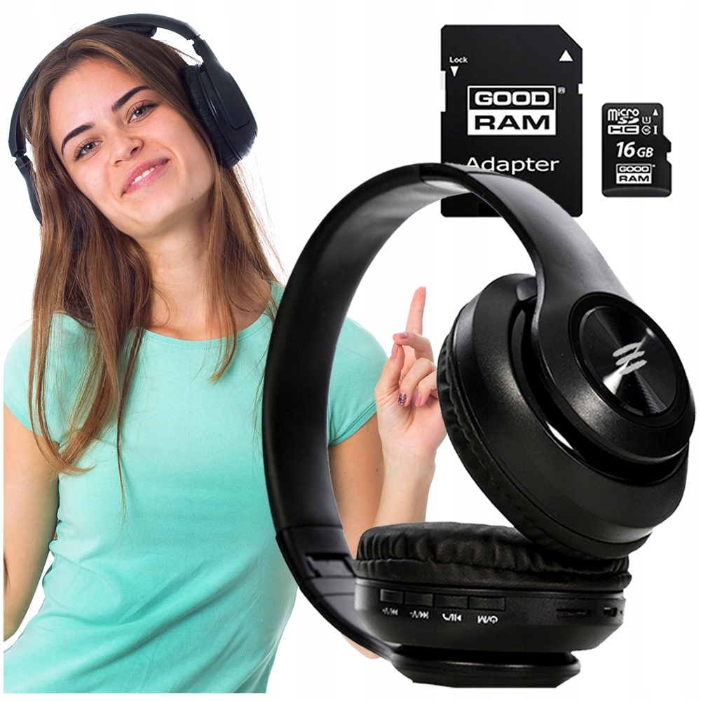 SŁUCHAWKI NAUSZNE SPORTOWE+KARTA SD 16GB