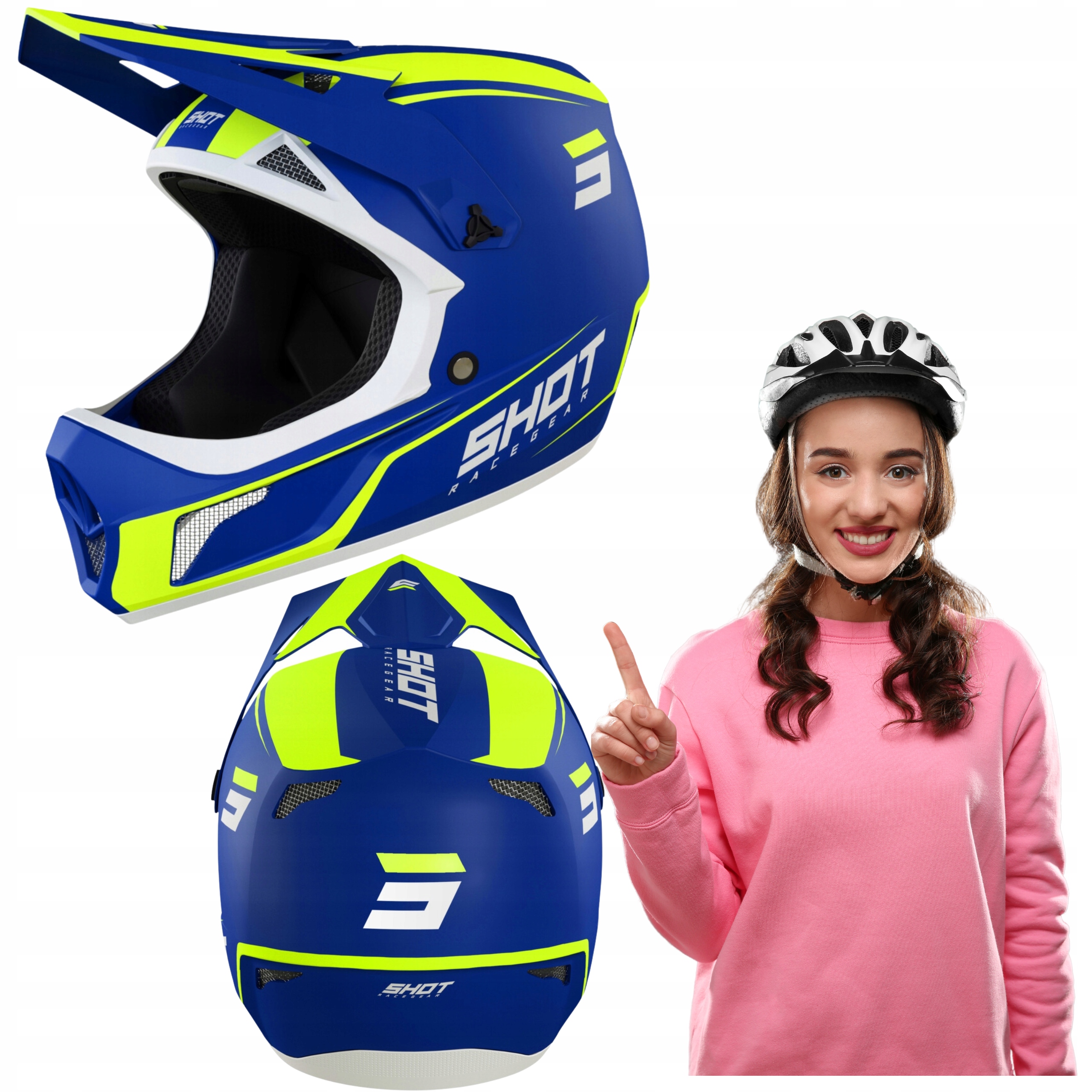 Cyklistická přilba Dh Shot Rogue modrá Xs