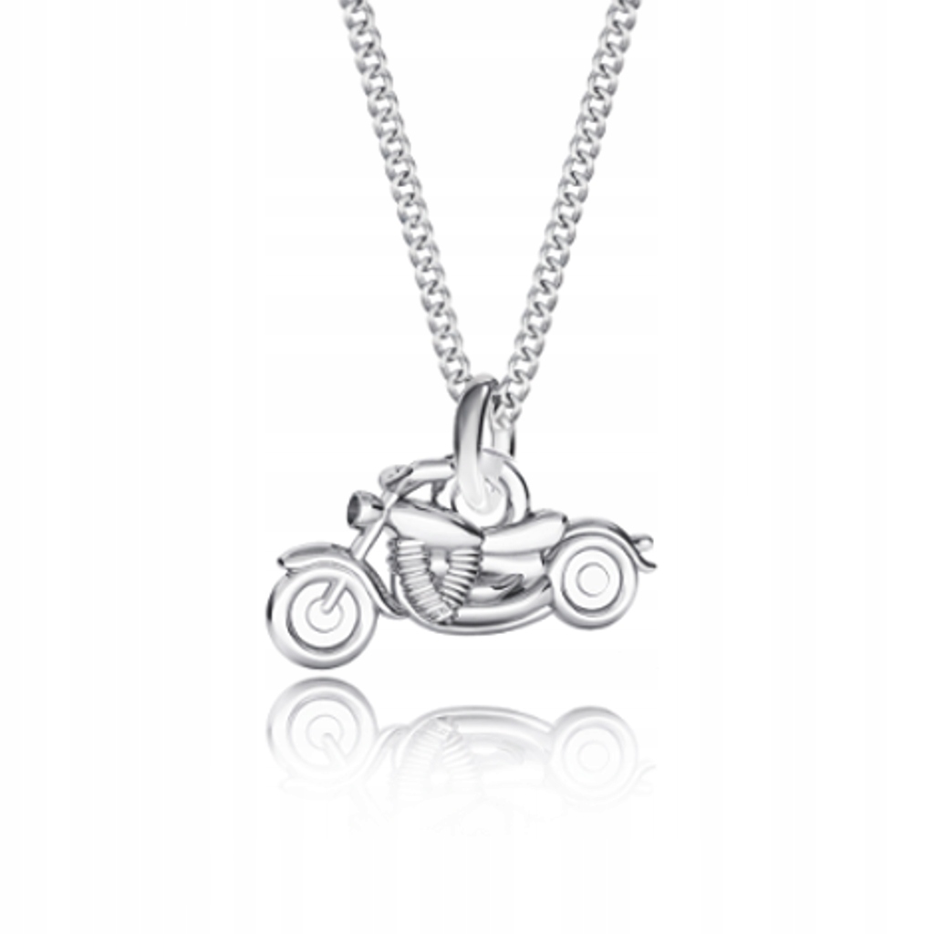 Motocykl Chopper 3D Harley Stříbrný náhrdelník Splétaný pancíř stříbro 925