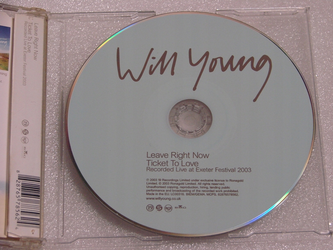 Will Young - Leave Right Now Singiel Limited BDB- Wytwórnia Not On Label