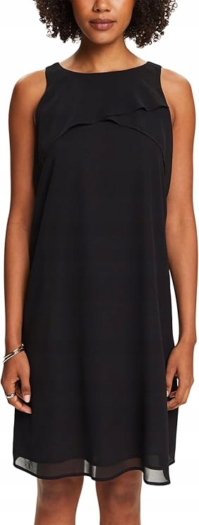 Esprit Šaty Bez Rukávů Černá S Volánem L Jgl