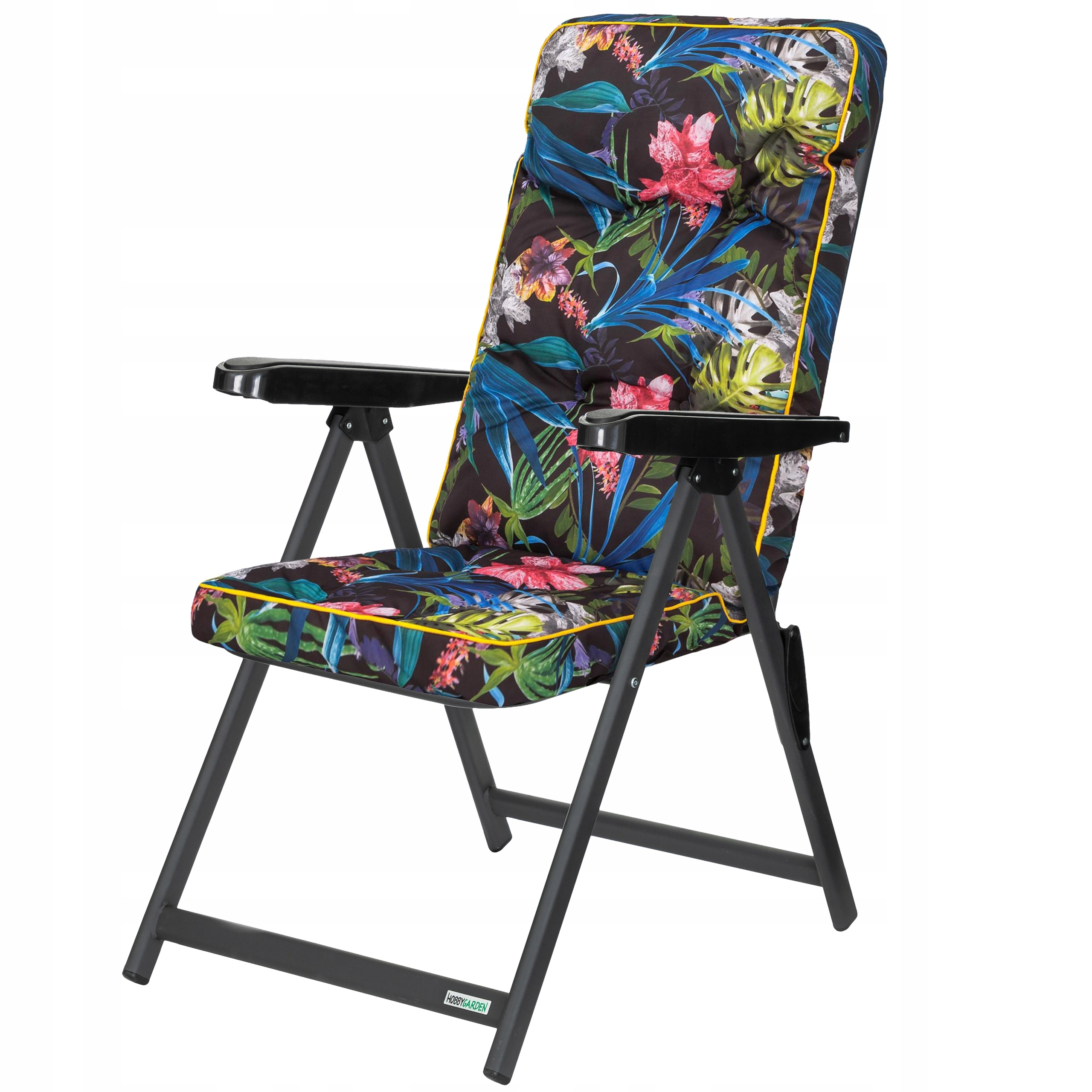 Skládací zahradní křeslo s polštářem Křeslo Lehátko na pláž Nastavení opěradla