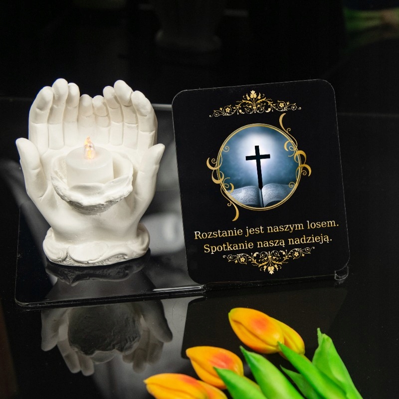 ZNICZ LED STATUETKA NA CMENTARZ GRÓB DUŻA WIECZNA LAMPKA DOSTOJNY LAMPION Stan opakowania oryginalne